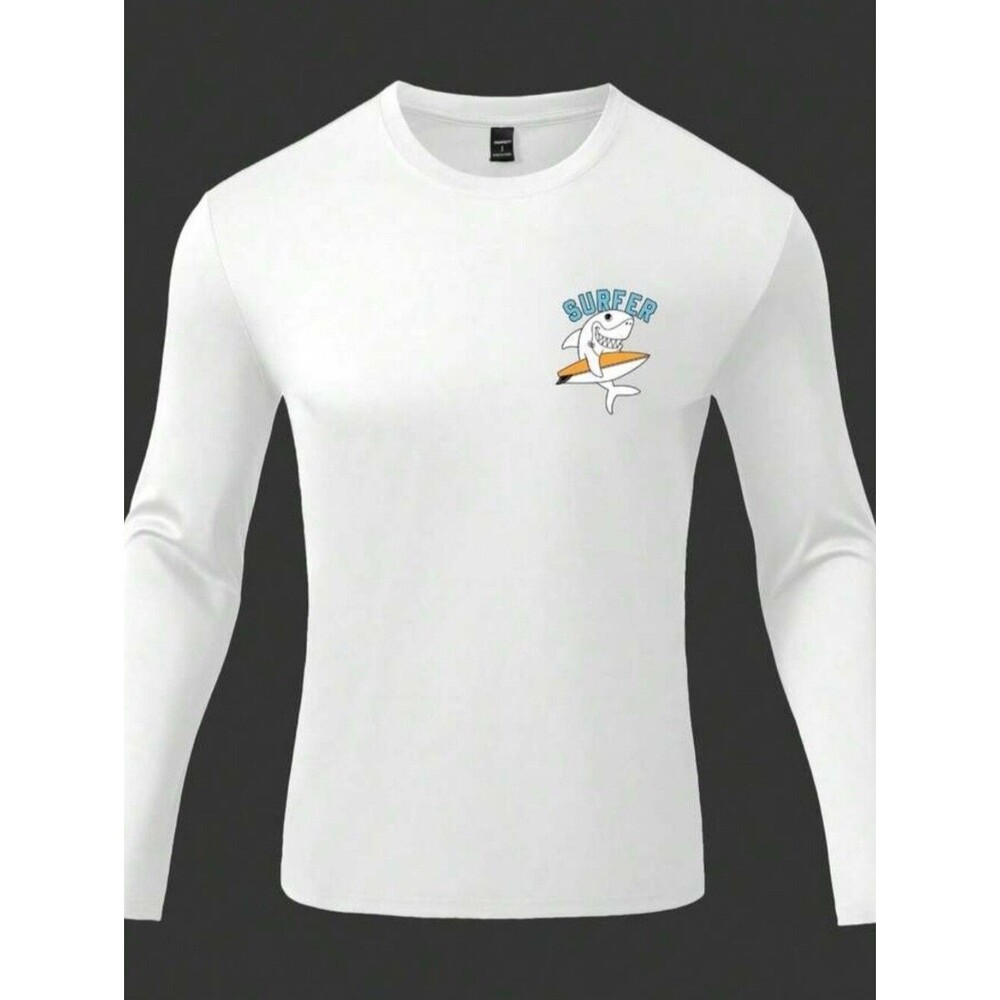 Manfinity Surfspeed Men's Long Sleeve Graphic Rashguard White Size XL BE-3800